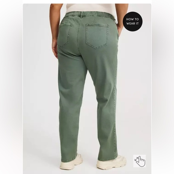 sz 2 TORRID Pull-On Weekend Straight Stretch Twill Pant NEW Dark Forest green - Picture 3 of 8